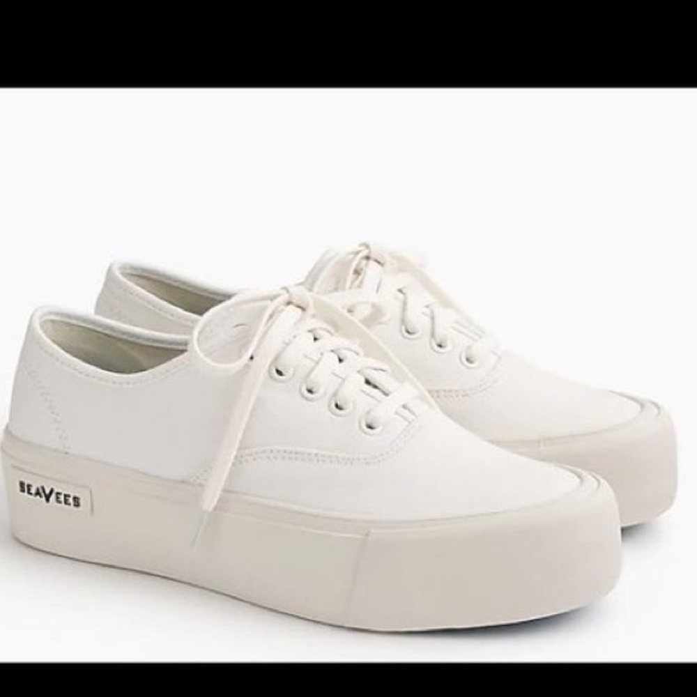 Seavees Jcrew White Platform Shoes
